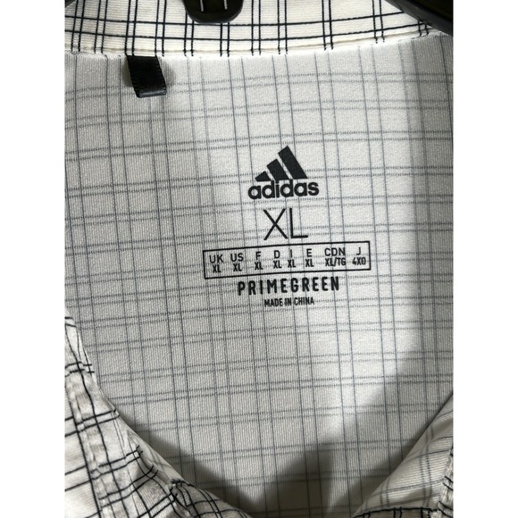 ADIDAS Prime Green Golf Polo Shirt Performance White Black Pattern Mens XL‎ - Picture 3 of 6